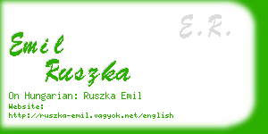 emil ruszka business card